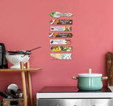 Kitchen Quotes Wooden Wall Hanging for Home Decor | Decorative Item for Kitchen | Gifts | MDF Wood Wall Hanger for Decoration | Modern Artwork (WH_7004N), Set of 7 - Decor Mantra